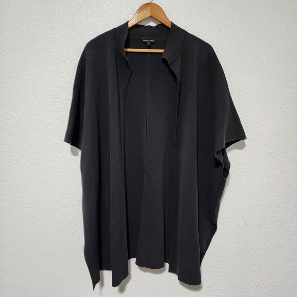 Eileen Fisher Short Sleeve Cardigan Size XL Gray Silk Blend Minimalist - Picture 1 of 8